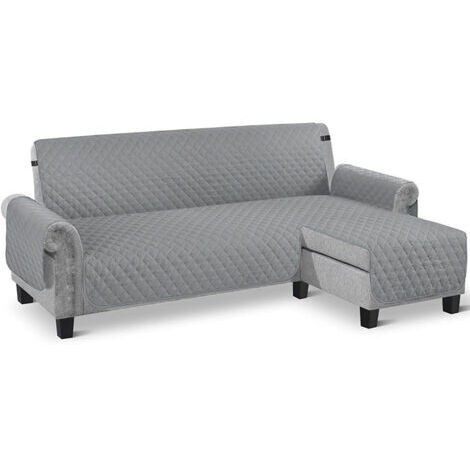 Copridivano impermeabile e antiscivolo, ideale per famiglie con animali domestici, grigio chiaro, 239 cm di larghezza, 150 cm di lunghezza.