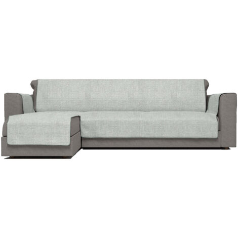 Copridivano in Poliestere con Penisola Sinistra Seduta 240 cm Grigio