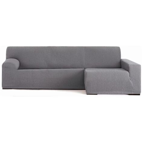 Copridivano penisola destra grigio Troya elastico 250-310 bracciolo lungo