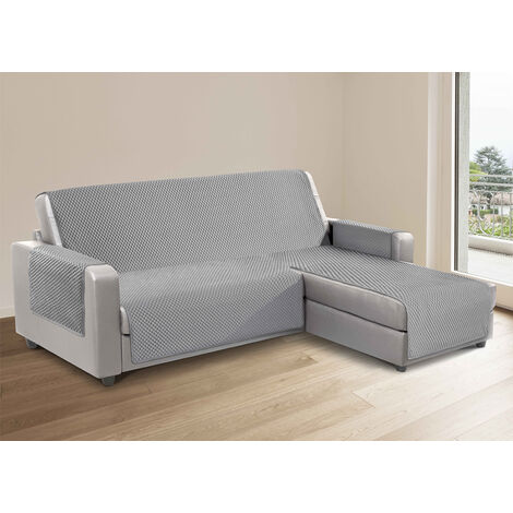 Copridivano Per Divani Con Penisola Lato Sinistro Modello Sphere Grigio, misura280 cmcoloreGrigio