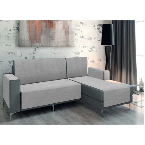 Copridivano Per Divani Con Penisola Modello Vischio Colore Grigio, misura240 cmcoloreGrigio