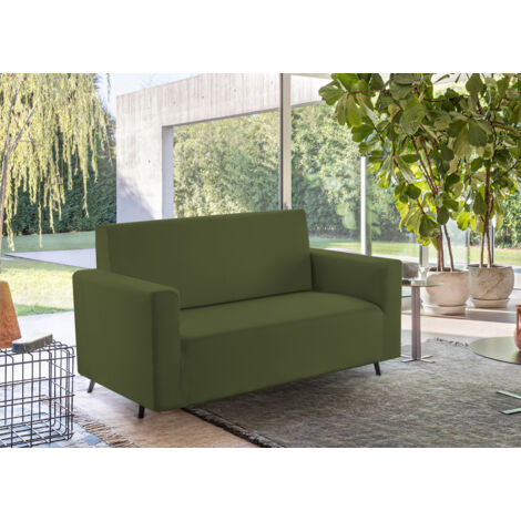 Copridivano Tinta Unita Elasticizzato Antimacchia Modello Sagomato Colore Verde, misuraPoltronacoloreVerde