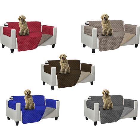 Copridivano Trapuntato Double Face Bicolor Antimacchia Modello Queen, misura2 PosticoloreBlu-Grigio