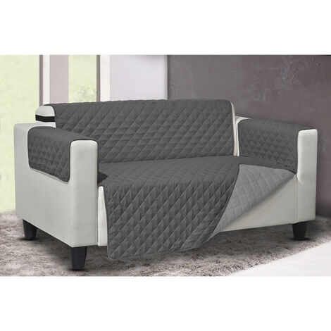Copridivano Trapuntato Lello Antimacchia Double Face Grigio Ch-Grigio Sc, misura3 PosticoloreGrigio-Grigio