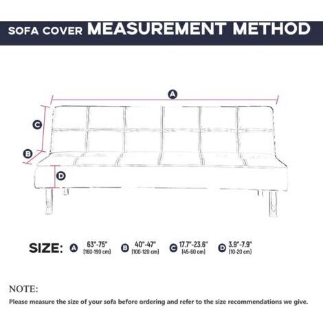 Copridivano universale elasticizzato senza braccioli, copridivano jacquard elasticizzato a 3 posti con chiusura a scatto, impermeabile, antiscivolo, protettivo per futon senza braccioli