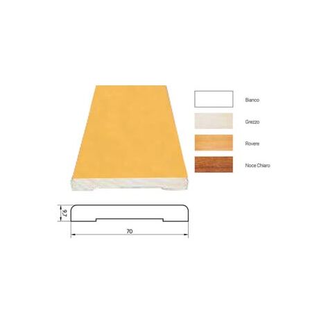 COPRIFILO LISCIO IN ABETE GIUNTATO- - mm.10x70x2250, bianco - 10 pezzi PIRCHER