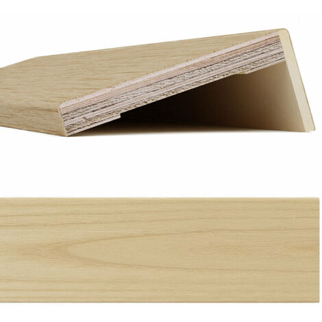 Coprifilo / Mostrina piatta impiallacciata 80 x 12 x 2250 mm con aletta 25 mm / Frassino