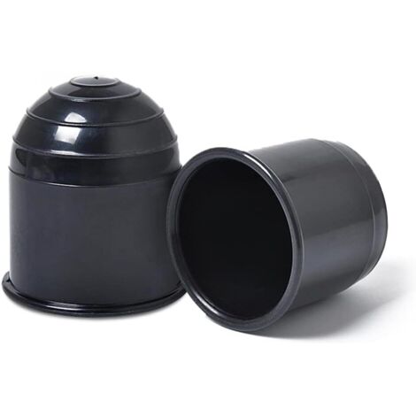 Coprigancio di traino nero da 2 pezzi, coprigancio di traino universale da 50 mm per roulotte, coprigancio di traino in plastica, perfetto per camion con rimorchio (plastica)
