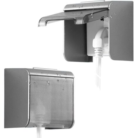 Copriinterruttore a muro impermeabile, copripresa elettrica con design a 90 gradi, copriinterruttore per WC, bagno, cucina, balcone (nero)