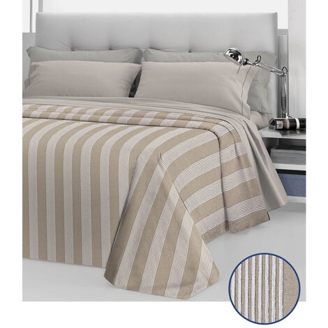 Copriletto Copritutto In Cotone Disegno Ginevra Colore Beige, misuraSingolocoloreBeige