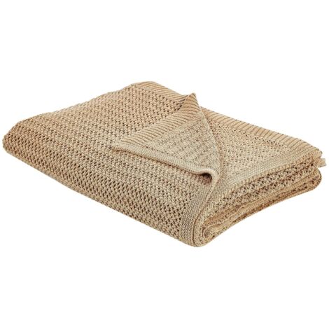 Copriletto decorativo Biancheria da letto in cotone 150 x 200 cm Marrone chiaro Ilen