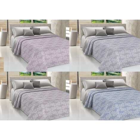 Copriletto Piquet Primavera Estate 100% Cotone Sofia Disegno Olivia, misuraSingolocoloreRosa