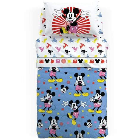 Copriletto Trapuntato Primaverile Letto Singolo Mickey Fantasy Caleffi