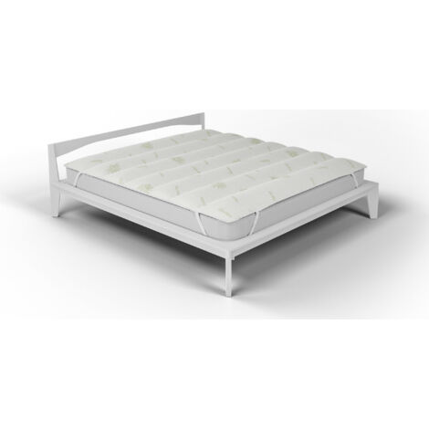 140 cm x 200 cm bianco Basics imbottitura in microfibra e poliestere Coprimaterasso morbido con elastici