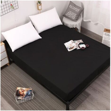 Coprimaterasso impermeabile - Traspirante, ipoallergenico, antiacaro, antibatterico - Nero 80200cm