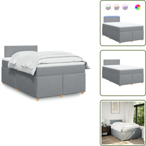 Coprimaterasso lavabile - vidaXL Giroletto a Molle con Materasso Grigio Chiaro 120x190cm Tessuto - Letto con testiera
