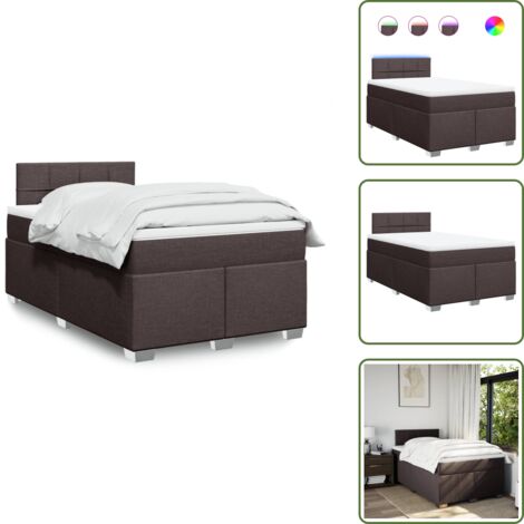 Coprimaterasso lavabile - vidaXL Giroletto a Molle con Materasso Marrone Scuro 120x200cm Tessuto - Letto con testiera