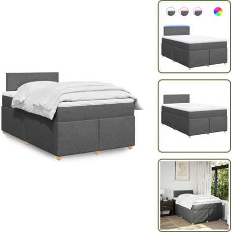 Coprimaterasso per letto - vidaXL Giroletto a Molle con Materasso Grigio Scuro 120x190cm Tessuto - Letto con testiera