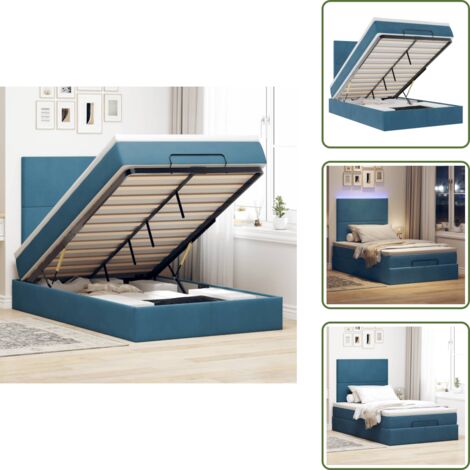 Coprimaterasso - vidaXL Struttura Letto Pouf con Materassi 120x190 cm Velluto - Luci a LED