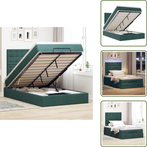 Coprimaterasso - vidaXL Struttura Letto Pouf con Materassi 120x200 cm Velluto - Luci a LED
