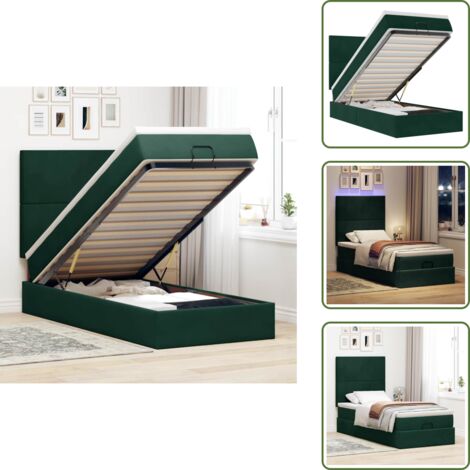Coprimaterasso - vidaXL Struttura Letto Pouf con Materassi 80x200 cm Velluto - Luci a LED
