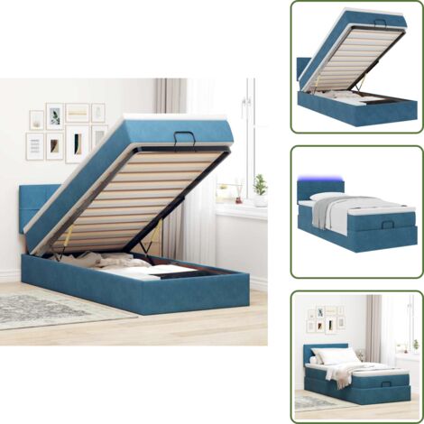 Coprimaterasso - vidaXL Struttura Letto Pouf con Materasso 100x200 cm Velluto - Luci a LED