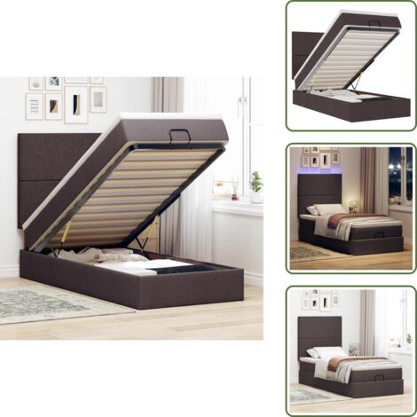 Coprimaterasso - vidaXL Struttura Letto Pouf con Materasso 80x200 cm in Tessuto - Luci a LED