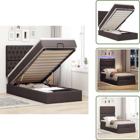 Coprimaterasso - vidaXL Struttura Letto Pouf con Materasso 80x200 cm in Tessuto - Luci a LED