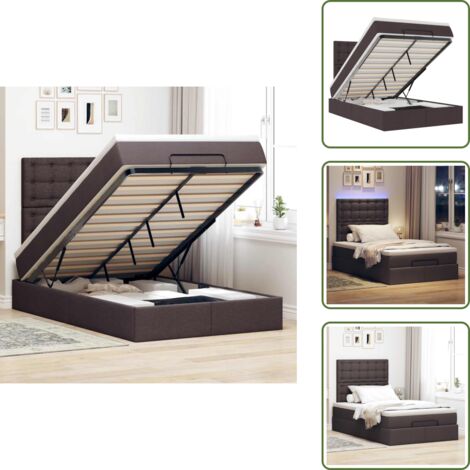 Coprimaterasso - vidaXL Struttura Letto Pouf con Materasso 80x200 cm in Tessuto - Luci a LED