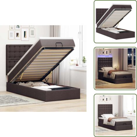 Coprimaterasso - vidaXL Struttura Letto Pouf con Materasso 90x190 cm in Tessuto - Luci a LED