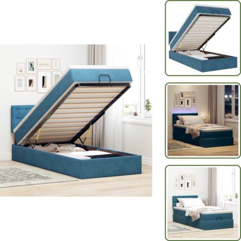 Coprimaterasso - vidaXL Struttura Letto Pouf con Materasso 90x190 cm in Velluto - Luci a LED