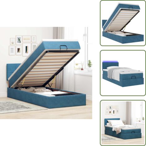 Coprimaterasso - vidaXL Struttura Letto Pouf con Materasso 90x190 cm in Velluto - Luci a LED