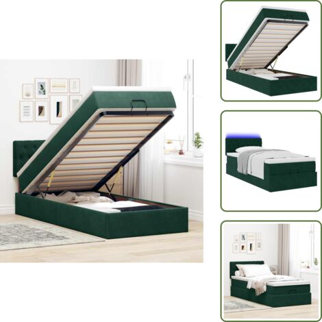 Coprimaterasso - vidaXL Struttura Letto Pouf con Materasso 90x190 cm in Velluto - Luci a LED