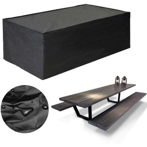 Coprimobili 213x132x74cm, Coprimobili da Giardino Impermeabile, Coprimobili Protettivo, Coprimobili da Giardino per Tavolo, Divano, Poltrona Reclinabile, Sedie, Nero