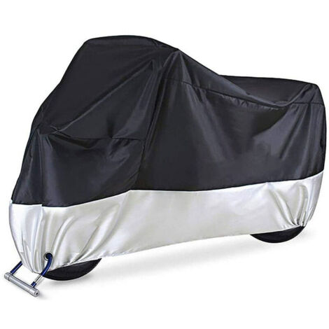 Coprimoto universale per tutte le stagioni Coprimoto impermeabile 210D Oxford con fori di bloccaggio Sostituzione per Honda Suzuki Kawasaki Yamaha 245  105  125 cm