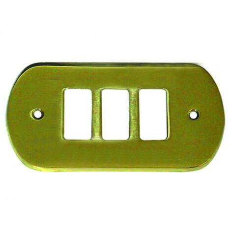 Coprinterruttori bordo tondo 3 posti in ottone satinato - in ottone satinato - 10 pz