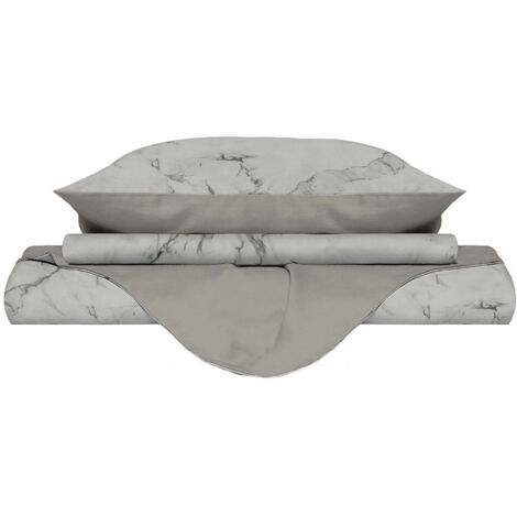 Copripiumino 1 Piazza e Mezzo con Federe Stampato in Microfibra Marble