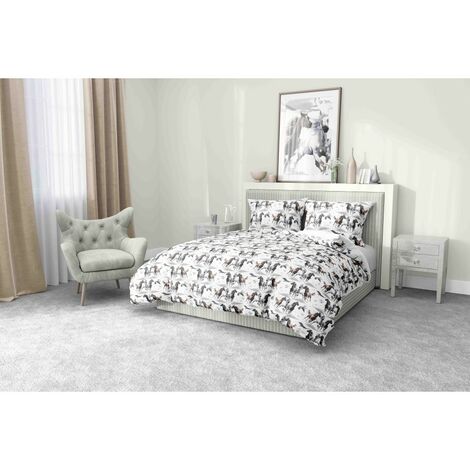 COPRIPIUMINO CAVALLO Cavalli in corsa in Puro cotone Made in Italy Cm. 155X200