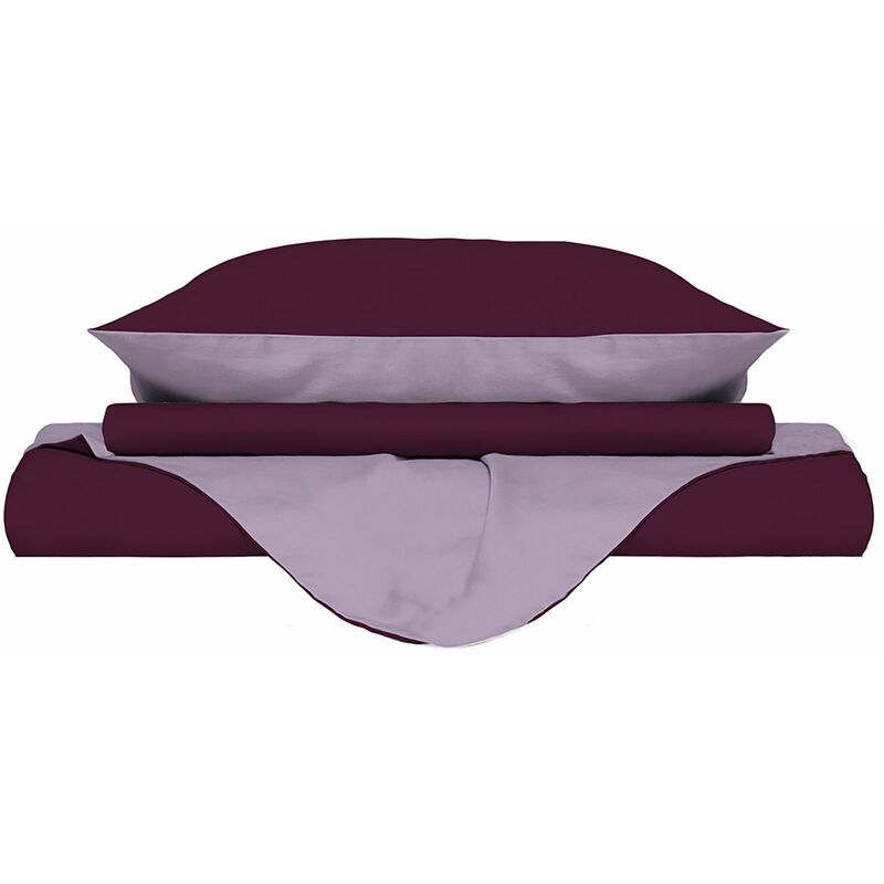 Giordanoshop Copripiumino Con Sacco E Federe Doubleface Lilla prugn...