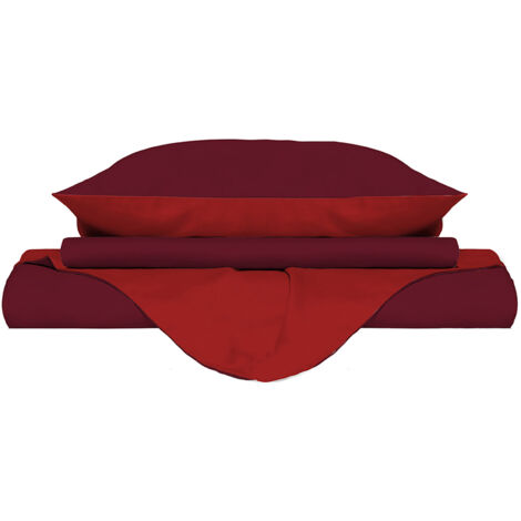 Copripiumino con Sacco e Federe Doubleface Rosso/Bordeaux Matrimoniale