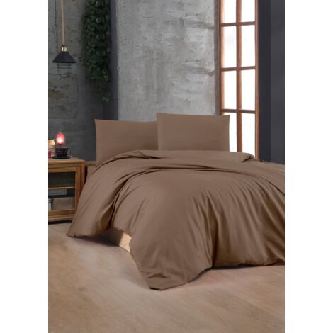 Copripiumino, copripiumino, biancheria da letto Set 100% Cotone Marrone