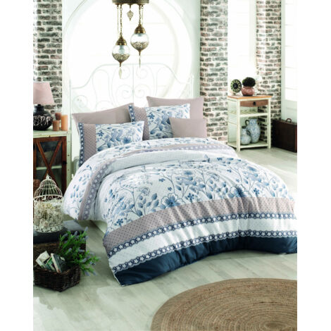 Copripiumino, copripiumino, biancheria da letto Set Blu Bianco Beige
