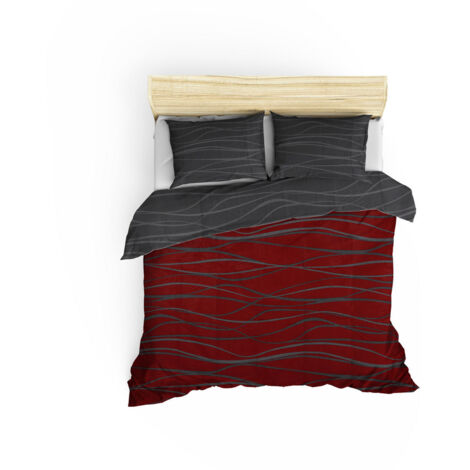 Copripiumino, copripiumino, biancheria da letto Set Claret Rosso Antracite