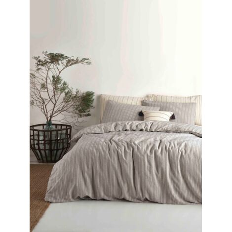 Copripiumino, copripiumino, biancheria da letto Set Grigio Offwhite
