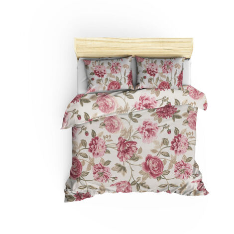 Copripiumino, copripiumino, biancheria da letto Set Rosa Cream Verde
