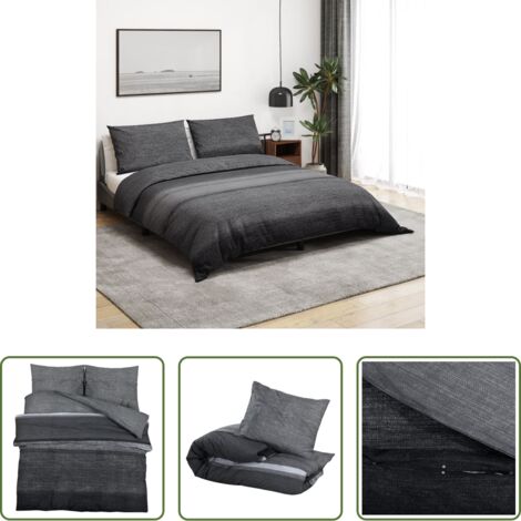 Copripiumino cotone -  Set Copripiumino Grigio Scuro 140x200 cm in Cotone