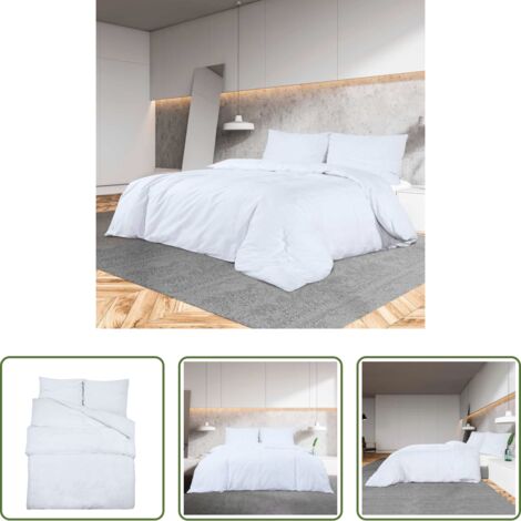 Copripiumino in cotone -  Set Copripiumino Bianco 155x220 cm in Cotone