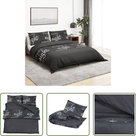 Copripiumino nero -  Set Copripiumino Nero 140x200 cm in Cotone