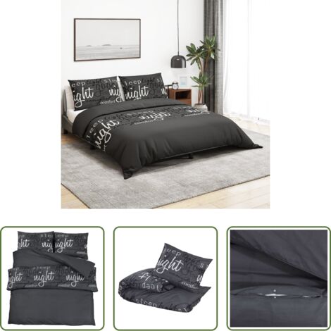 Copripiumino nero -  Set Copripiumino Nero 260x220 cm in Cotone