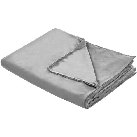 Copripiumino per coperta ponderata moderno in tessuto di poliestere 120 x 180 cm con motivo a tinta unita Grigio Rhea